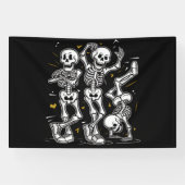 Dansende skeletten Dance Challenge Halloween Spandoek (Horizontaal)
