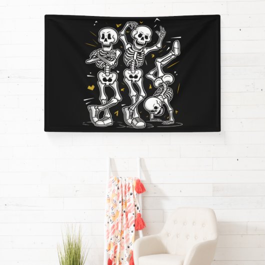 Dansende skeletten Dance Challenge Halloween Spandoek (Insitu)