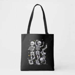 Dansende skeletten Dance Challenge Halloween Tote Bag