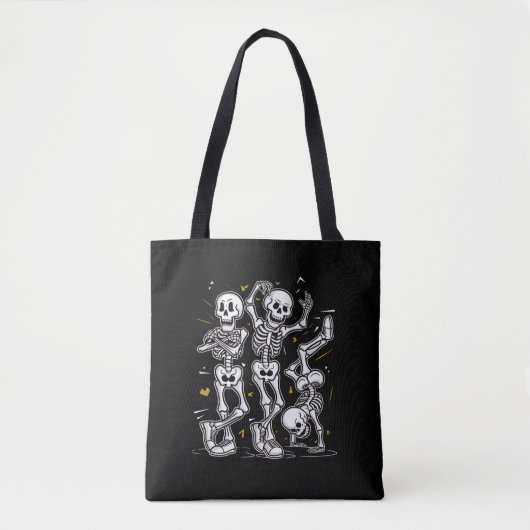 Dansende skeletten Dance Challenge Halloween Tote Bag (Voorkant)