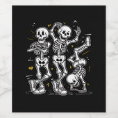 Dansende skeletten Dance Challenge Halloween Wijn Etiket (Enkel label)