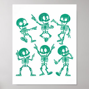 Dansende Skeletten Dans Challenge Meisjes Jongens Poster