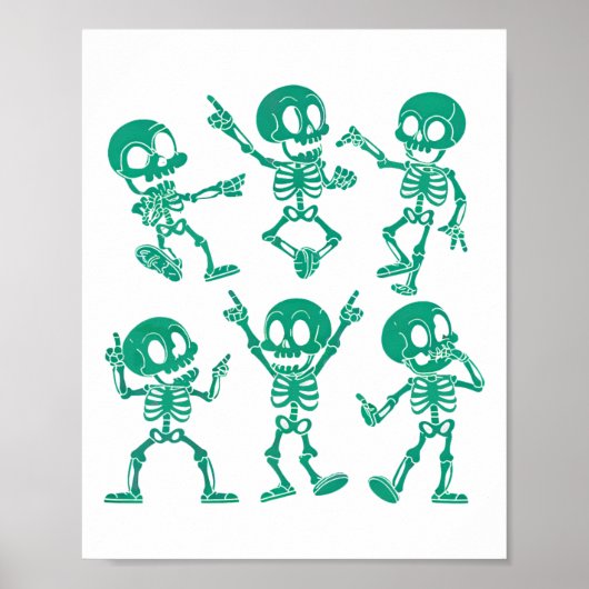 Dansende Skeletten Dans Challenge Meisjes Jongens Poster (Voorkant)
