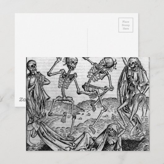 Dansende skeletten, 'Dans of Death' Briefkaart (Voorkant / Achterkant)