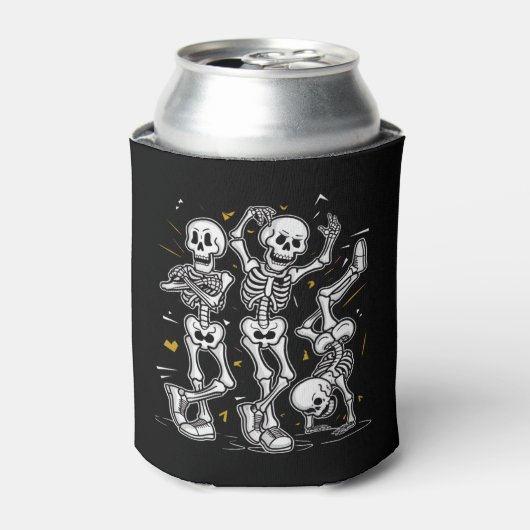 Dansende Skeletten Dans Uitdaging Halloween Blikjeskoeler (Blikje Voorkant)
