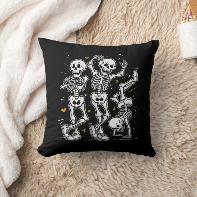 Dansende Skeletten Dans Uitdaging Halloween  Kussen (Deken)