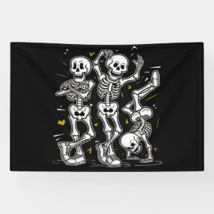 Dansende Skeletten Dans Uitdaging Halloween  Spandoek