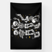 Dansende Skeletten Dans Uitdaging Halloween  Spandoek (Verticaal)