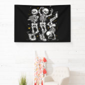 Dansende Skeletten Dans Uitdaging Halloween  Spandoek (Insitu)