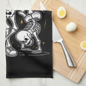 Dansende Skeletten Dans Uitdaging Halloween Theedoek (Quarter Fold)