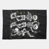 Dansende Skeletten Dans Uitdaging Halloween Theedoek (Horizontaal)