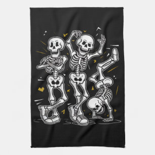Dansende Skeletten Dans Uitdaging Halloween Theedoek