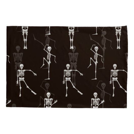 Dansende skeletten: eigenzinnige naadloze achtergr kussensloop (Achterkant)
