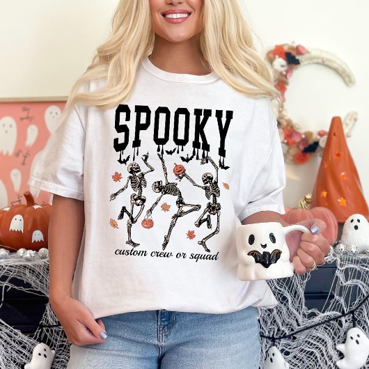Dansende skeletten gepersonaliseerde spooky Hallow T-shirt