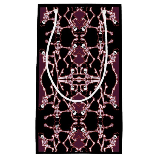 Dansende skeletten Ghoulish Gift Bag Klein Cadeauzakje (Voorkant)