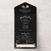 Dansende skeletten Gotische bruiloft All In One Uitnodiging (Binnen)