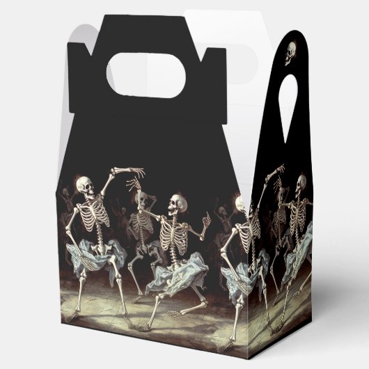 Dansende skeletten Gotische bruiloft Bedankdoosjes (Geopend)