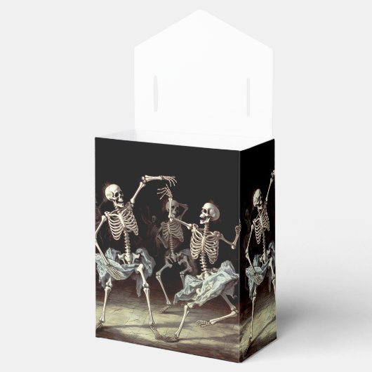 Dansende skeletten Gotische bruiloft Bedankdoosjes (Geopend)