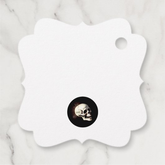 Dansende skeletten Gotische bruiloft Bedankjes Labels (Achterkant)