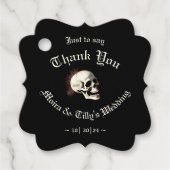 Dansende skeletten Gotische bruiloft Bedankjes Labels (Voorkant)