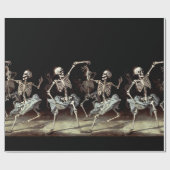 Dansende skeletten Gotische bruiloft Cadeaupapier (Vlak)