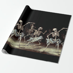 Dansende skeletten Gotische bruiloft Cadeaupapier