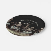 Dansende skeletten Gotische bruiloft Papieren Bordje (Gekanteld)