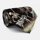 Dansende skeletten Gotische bruiloft Stropdas (Opgerold)