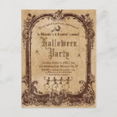 Dansende Skeletten  Gotische Halloween Party Briefkaart (Voorkant)