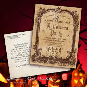 Dansende Skeletten  Gotische Halloween Party Briefkaart