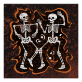 Dansende skeletten Grappig Halloween Feest Perfect Poster (Voorkant)