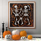 Dansende skeletten Grappig Halloween Feest Perfect Poster