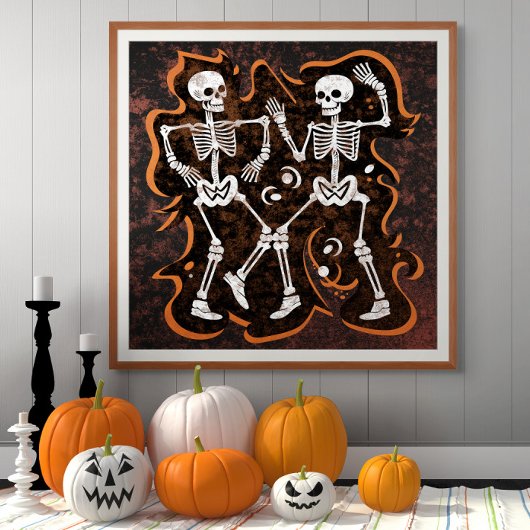 Dansende skeletten Grappig Halloween Feest Perfect Poster