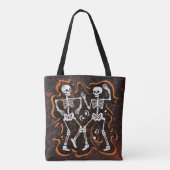 Dansende skeletten Grappige Halloween Trick or tre Tote Bag (Achterkant)