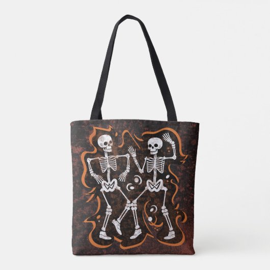 Dansende skeletten Grappige Halloween Trick or tre Tote Bag (Achterkant)
