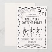 dansende skeletten, grillige Halloween kostuum Kaart (Voorkant / Achterkant)