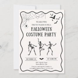 dansende skeletten, grillige Halloween kostuum Kaart