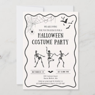 dansende skeletten, grillige Halloween kostuum Kaart