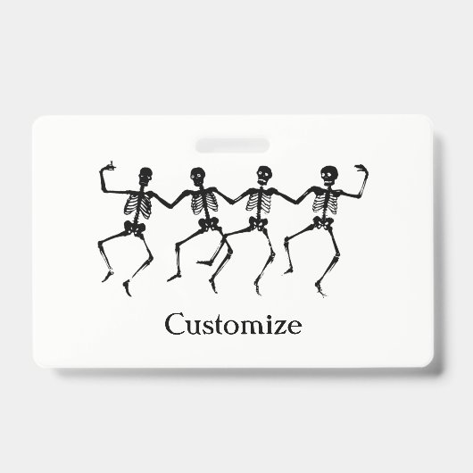 Dansende Skeletten Halloween Badge (Voorzijde)