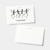 Dansende Skeletten Halloween Badge (Voor- en achterkant)