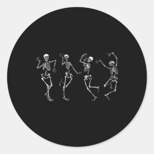 Dansende skeletten Halloween Dance of Death Macabr Ronde Sticker