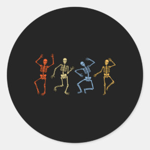 Dansende Skeletten Halloween Dansende Skeleton Dan Ronde Sticker