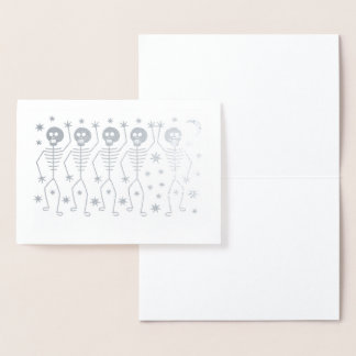 DANSENDE SKELETTEN HALLOWEEN ECHTE FOLIE KAART