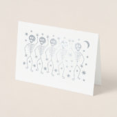 DANSENDE SKELETTEN HALLOWEEN ECHTE FOLIE KAART (Voorkant)