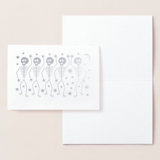 DANSENDE SKELETTEN HALLOWEEN ECHTE FOLIE KAART (Display)