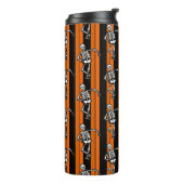 Dansende Skeletten Halloween Gestreept Thermosbeker (Gedraaid links)