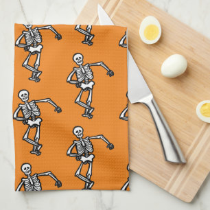 Dansende Skeletten Halloween Kitchen Towel Theedoek
