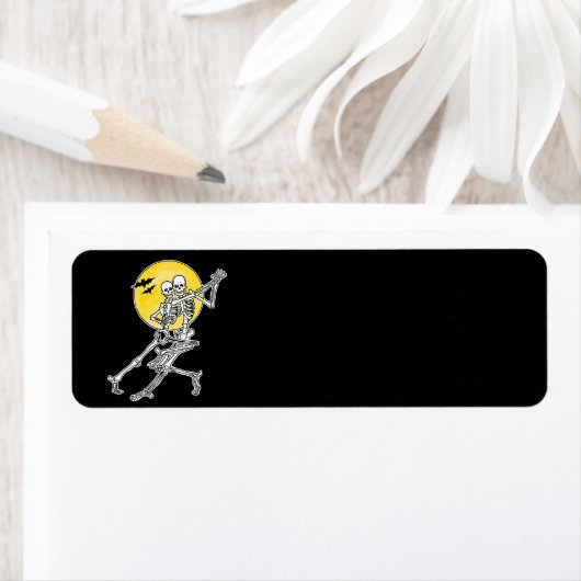 Dansende skeletten Halloween Label (Insitu)