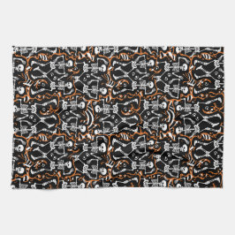 Dansende skeletten Halloween of Dag van de Doden Theedoek