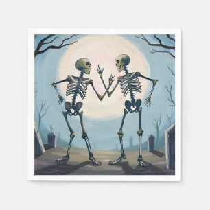 Dansende Skeletten Halloween Schilderij Servet